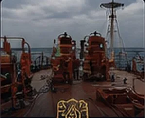 Marine equipment and supply support on a vessel deck