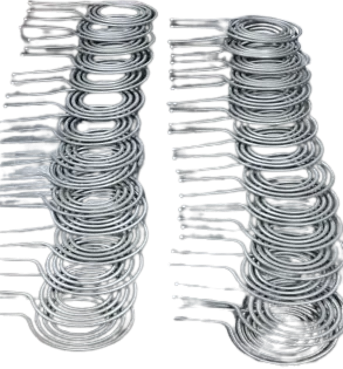 Stacked spiral tubular immersion heating elements after forming